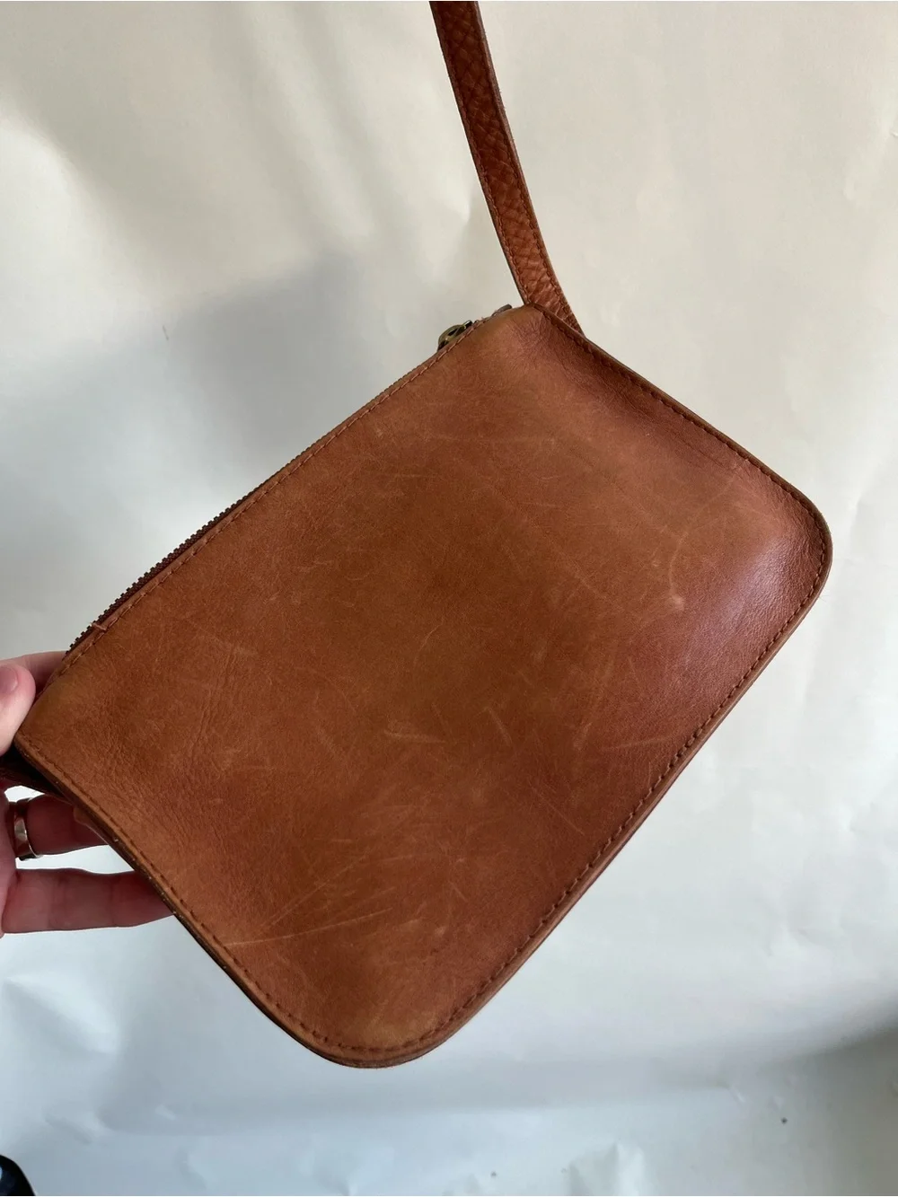Madewell Leather Crossbody Bag Brown Small Minimalist Preppy Adjustable EUC